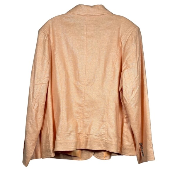 NWT Dialogue Linen Jacket, Peach, Plus Size 1X - Picture 2 of 10
